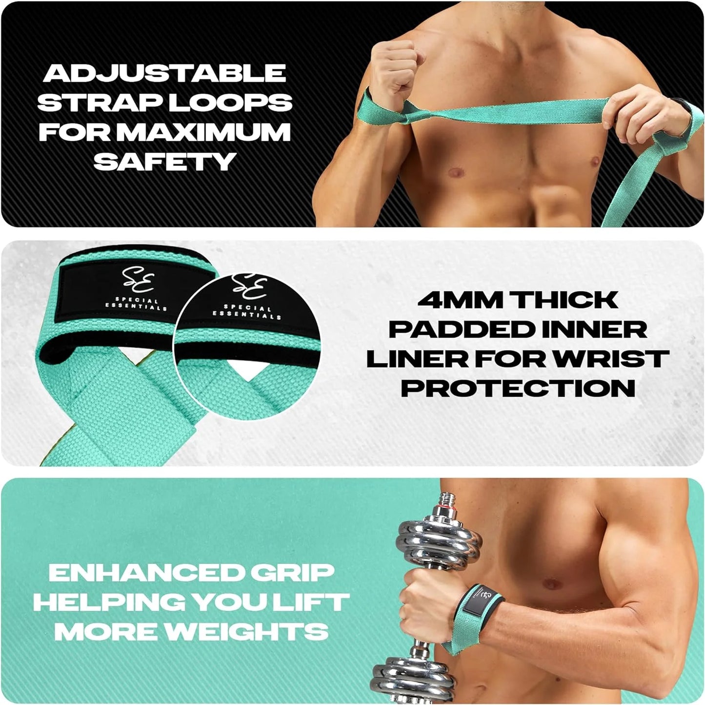 Weightlifting Straps for Gym – Heavy Duty Grip Support for Deadlifts, Strength Training & Powerlifting