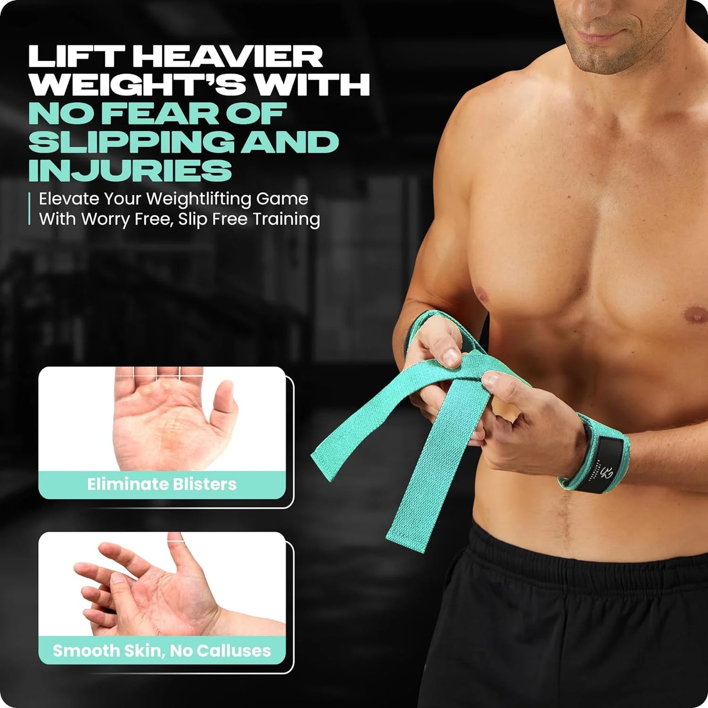 Weightlifting Straps for Gym – Heavy Duty Grip Support for Deadlifts, Strength Training & Powerlifting