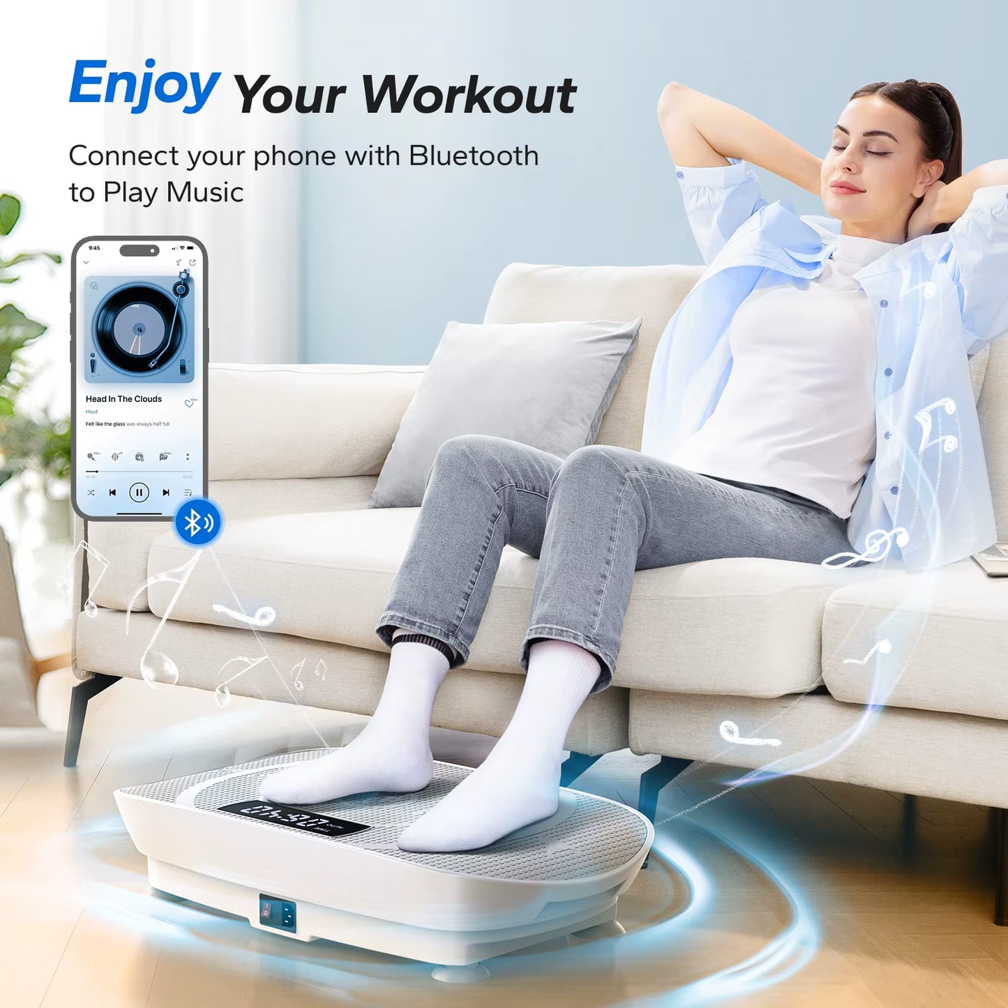 Home Vibration Plate – Bluetooth Fitness Trainer