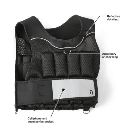20lb Adjustable Weighted Vest –  Training Vest for Cardio, CrossFit, Running & Strength Workouts (Unisex)