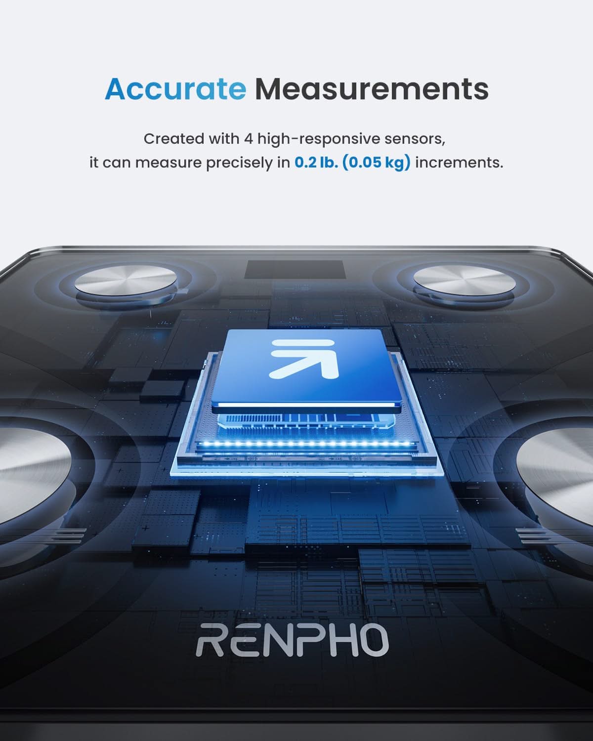 Bluetooth Smart Body Scale – Digital Weight Scale with App, BMI & Body Fat Analyzer, Tracks 13 Health Metrics