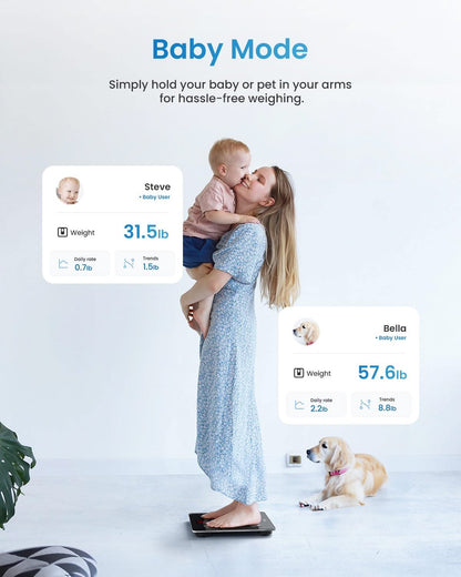 Bluetooth Smart Body Scale – Digital Weight Scale with App, BMI & Body Fat Analyzer, Tracks 13 Health Metrics