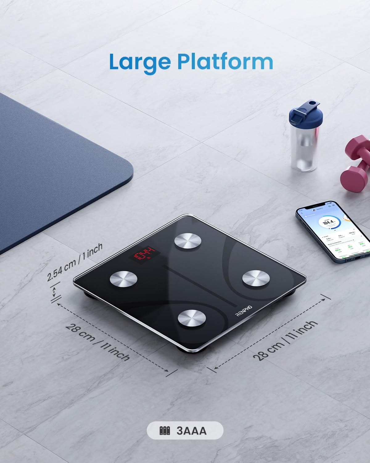 Bluetooth Smart Body Scale – Digital Weight Scale with App, BMI & Body Fat Analyzer, Tracks 13 Health Metrics