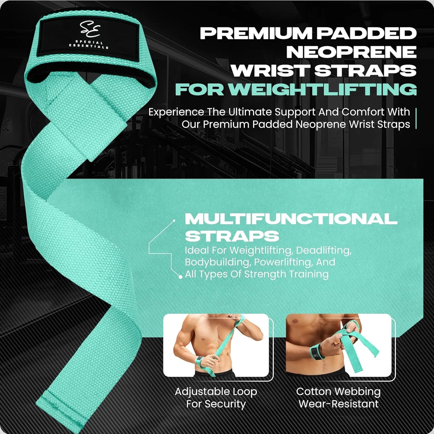 Weightlifting Straps for Gym – Heavy Duty Grip Support for Deadlifts, Strength Training & Powerlifting