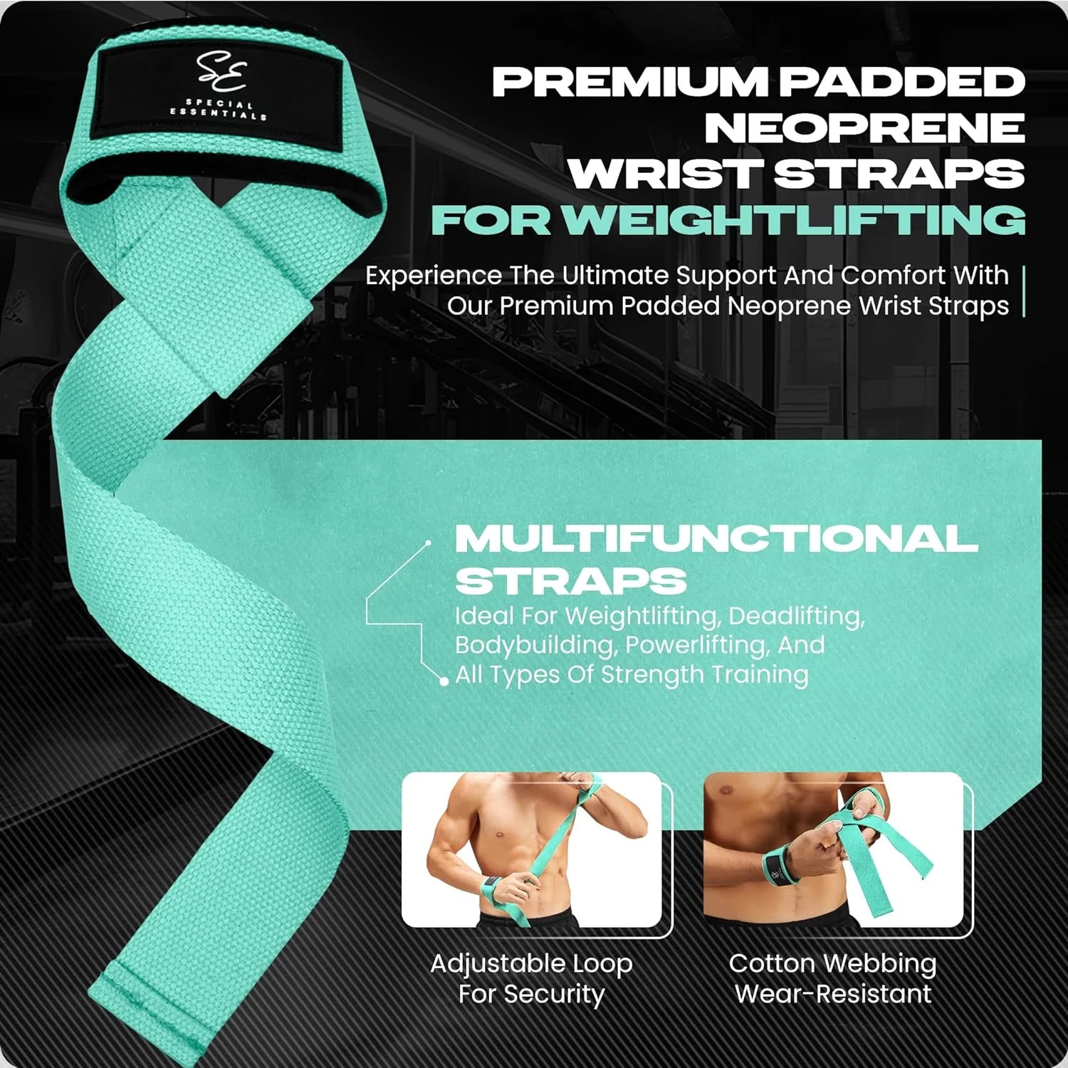 Weightlifting Straps for Gym – Heavy Duty Grip Support for Deadlifts, Strength Training & Powerlifting