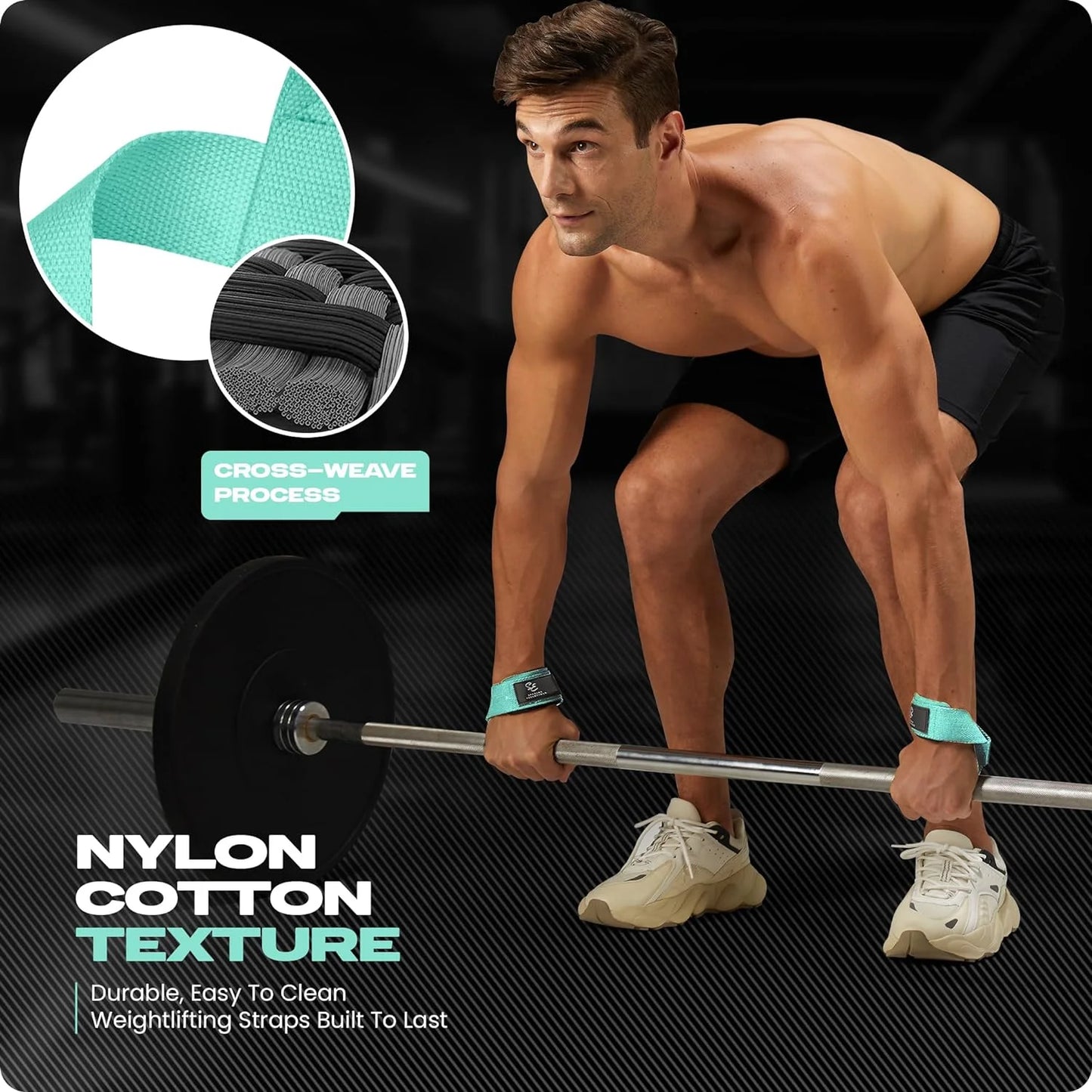 Weightlifting Straps for Gym – Heavy Duty Grip Support for Deadlifts, Strength Training & Powerlifting