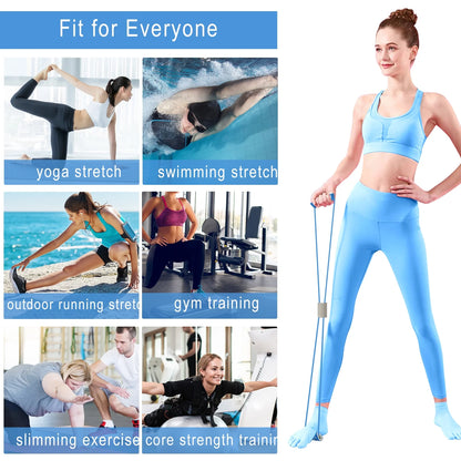 4-Pack Figure 8 Resistance Bands – Durable Pull Bands for Upper Body Workouts, Toning, Home Gym Training and Physical Therapy